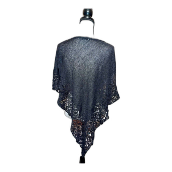 Covington Women’s Fringe Openwork  Cape Sleeve Poncho OS - Picture 3 of 3